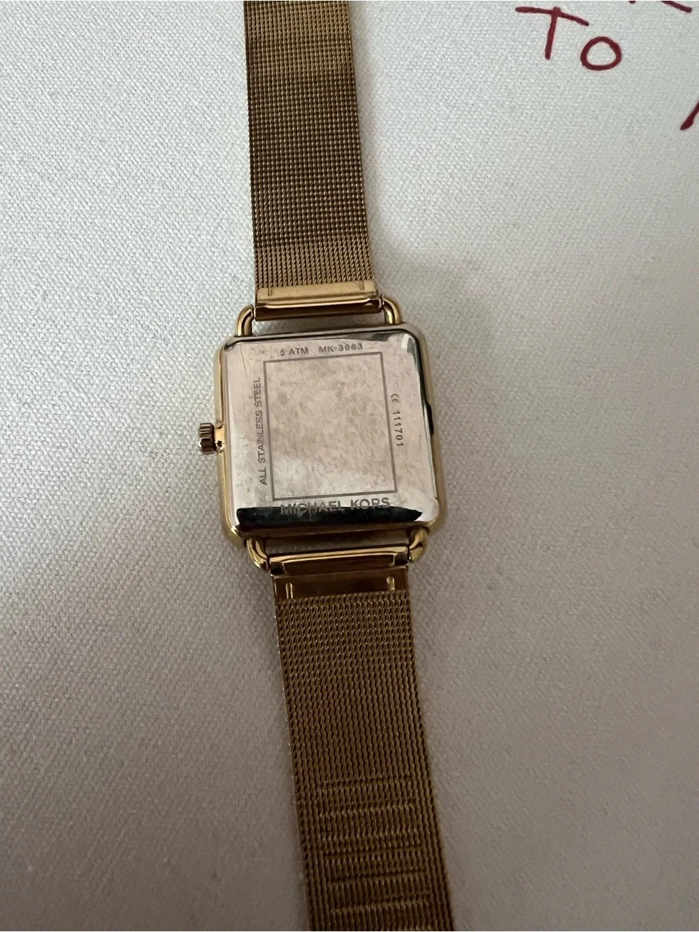 Michael Kors Women's Gold Square Mesh Bracelet Watch